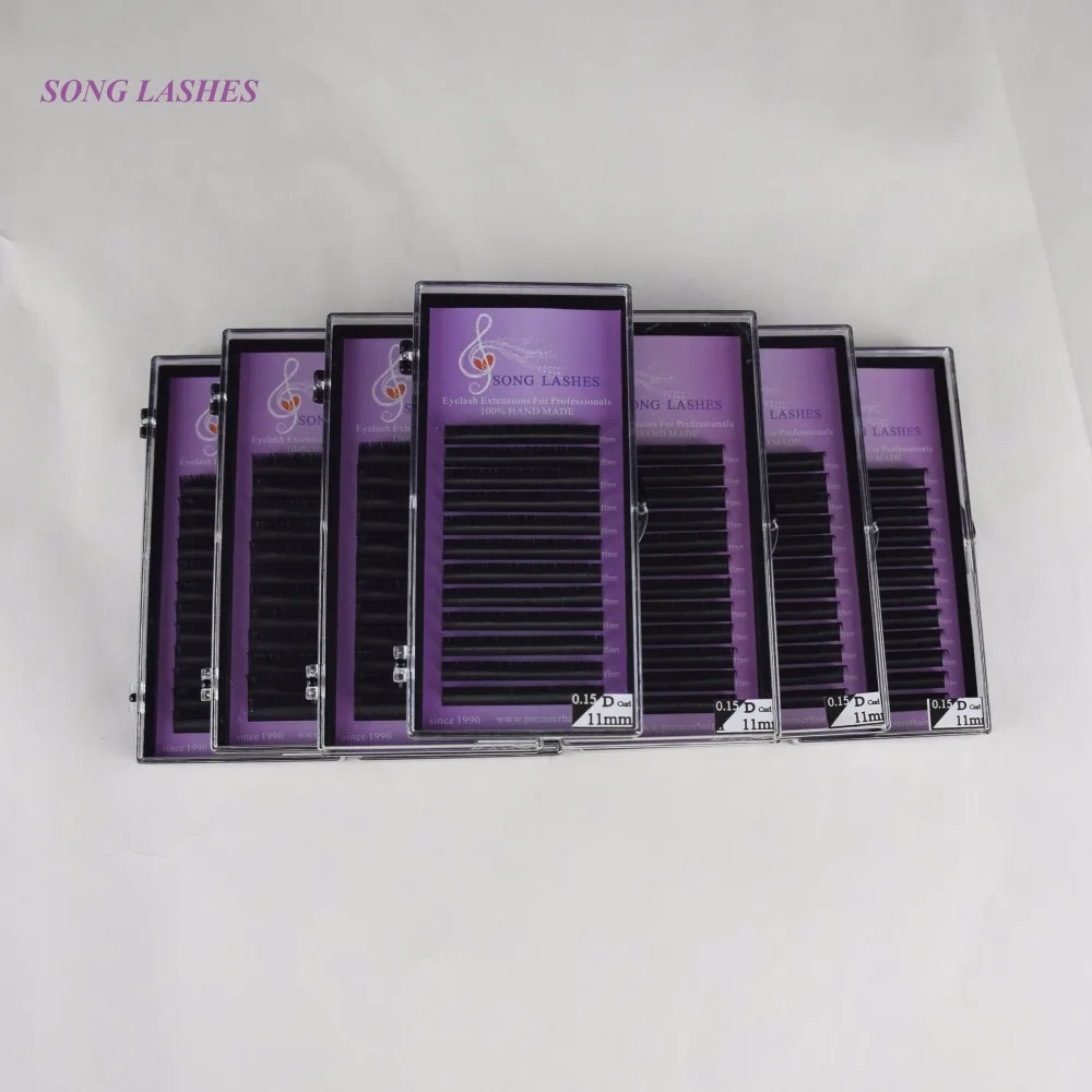 SONG LASHES False Eyelash Extensions Soft Thin Tip B,C,CC,D curl 0.15 thickness Ten trasy per pack SONG LASHES False Eyelash Extensions Soft Thin Tip B,C,CC,D curl 0.15 thickness Ten trasy per pack