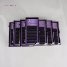 SONG LASHES False Eyelash Extensions Soft Thin Tip Flat Roots B 0.15 thickness SONG LASHES False Eyelash Extensions Soft Thin Tip Flat Roots B 0.15 thickness