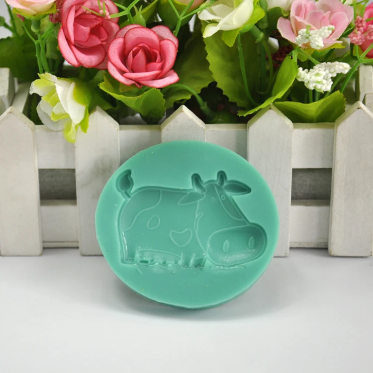 1 шт. формы для мыла в виде коровы помадки торта силикона|soap mold|molde de siliconede silicone |