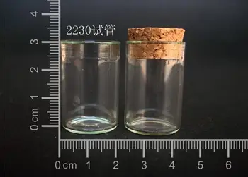 

10 pcs 6ml 22x30mm Small Clear Glass Tube Vial Pendant With Cork and Hook For Wedding Holiday Decoration Christmas Gifts