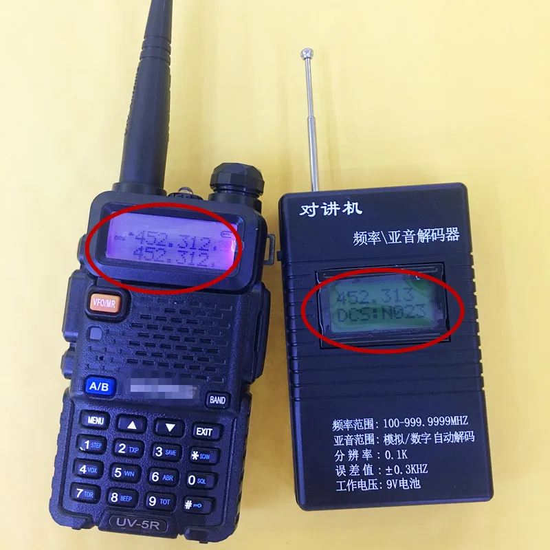 

High Sensity Handheld Walkie Talkie Ham radio Frequency Meter Counter for 100-999.9999mhz also CTCSS and DTCS