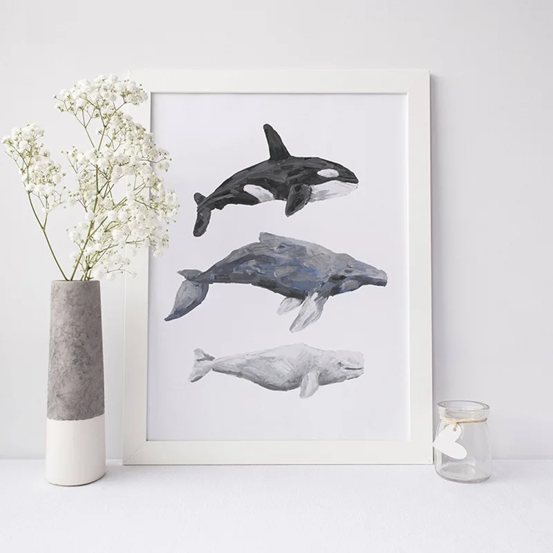 Nordic-Style-Whale-Painting-Print-Orca-Humpback-and-Beluga-Nautical-Nursery-Wall-Art-Canvas-Poster-Animal (4)
