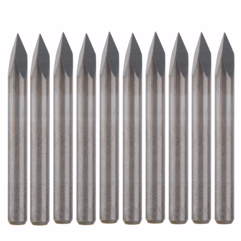10Pcs 0.2mmX45 Degree Carbide Steel CNC Router Pyramid engraving Bits | Инструменты