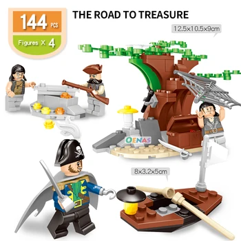 

Caribbean Pirate Building Bricks Blocks toy set road to treasure stronghold compatible major Brand Children birthday gift