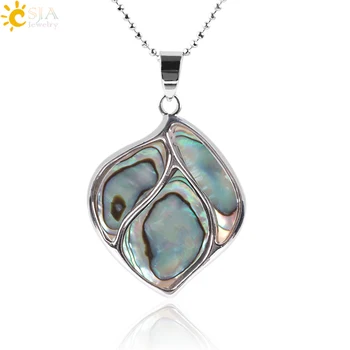 

CSJA New Zealand Natural Colourful Abalone Shell Pendant Necklace Love Heart Shape Ocean Style Women Fashion Jewellery Gift E906