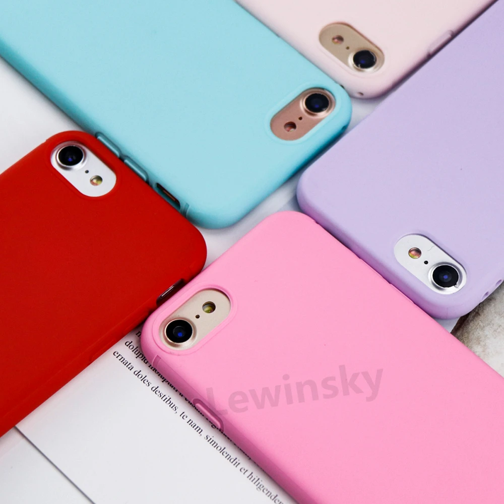 

Anti-Knock Candy Color Silicone Cases for iPhone 7 Case Luxury Shockproof TPU Case for iPhone 6 8 7 6 s Case Original 360 Body