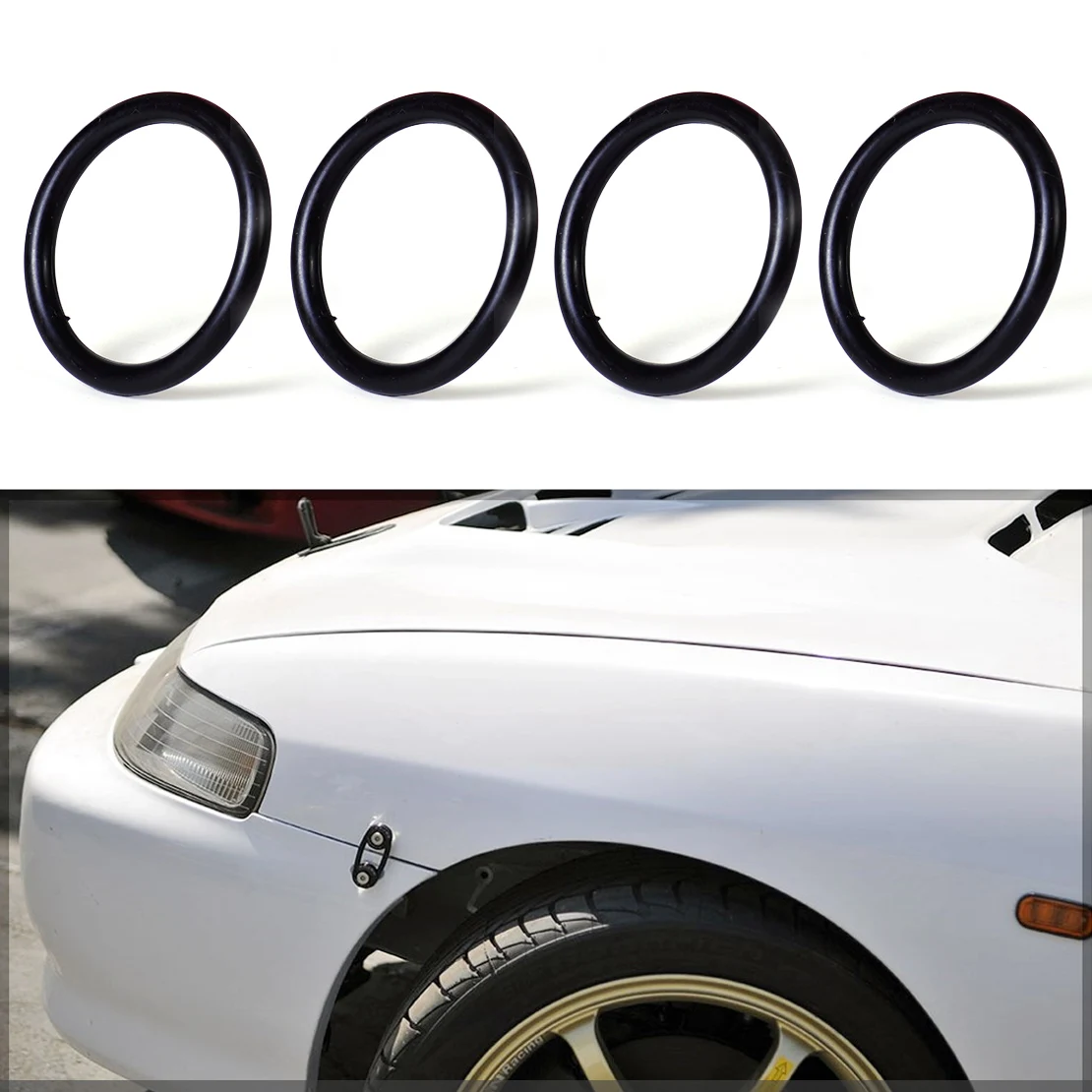 DWCX 4pcs Bumper Fender Quick Release Fastener Replacement Rubber O Ring Band Kit For Audi A4