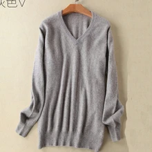 Зима новая распродажа мужские стандартные пуловеры с длинным рукавом v-образным вырезом Чистый цвет норки кашемировые свитера мужские формальные трикотажные свитера