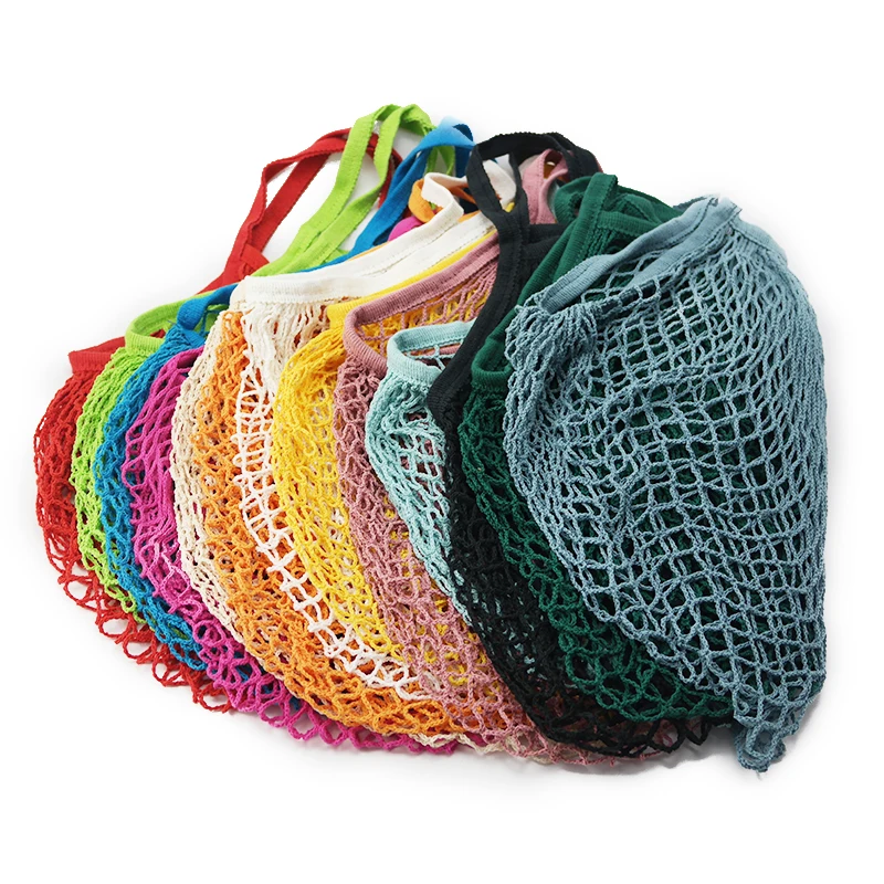 

2019 New Mesh Shopping Bag Reusable String Fruit Storage Handbag Totes Women Shopping Mesh Net Woven Bag Shop Grocery Tote Bag