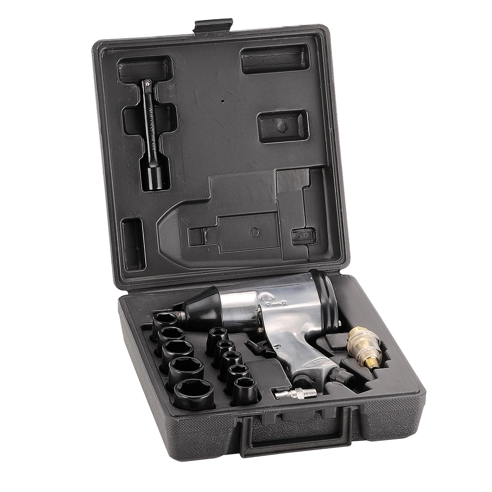 1/2" drive pneumatic air impact wrench kit set single hammer front