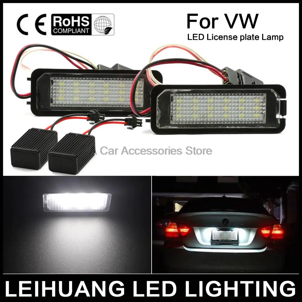 

LED LICENSE PLATE LIGHTS For VW GOLF MK4 MK5 MK6 PASSAT CC EOS NEW BEETLE
