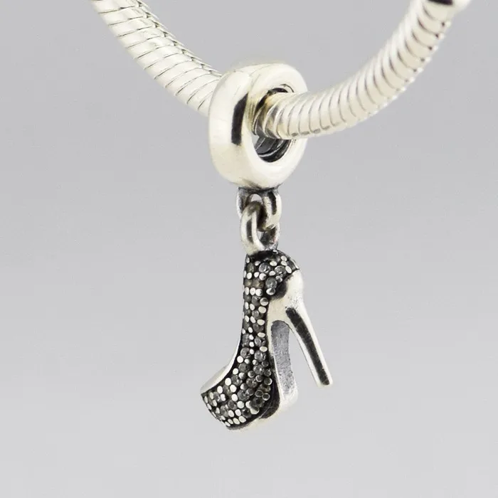 

Fits for Pandora Charms Bracelets 100% 925 Sterling Silver Jewelry Stiletto Beads With Clear CZ Free Shipping