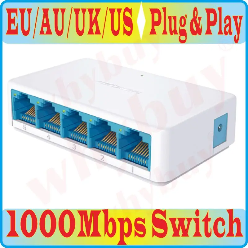 

5 Ports High Speed Gigabit Mini Network Switch RJ45 1000Mbps Fast Ethernet Network Switcher Hub Splitter SG105C smaller SG105M