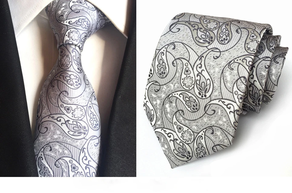 Ricnais Brand 8cm Formal Silk Necktie Paislery Floral Jacquard Ties For Men Business Wedding Accessories Gravata Bule Yellow Tie