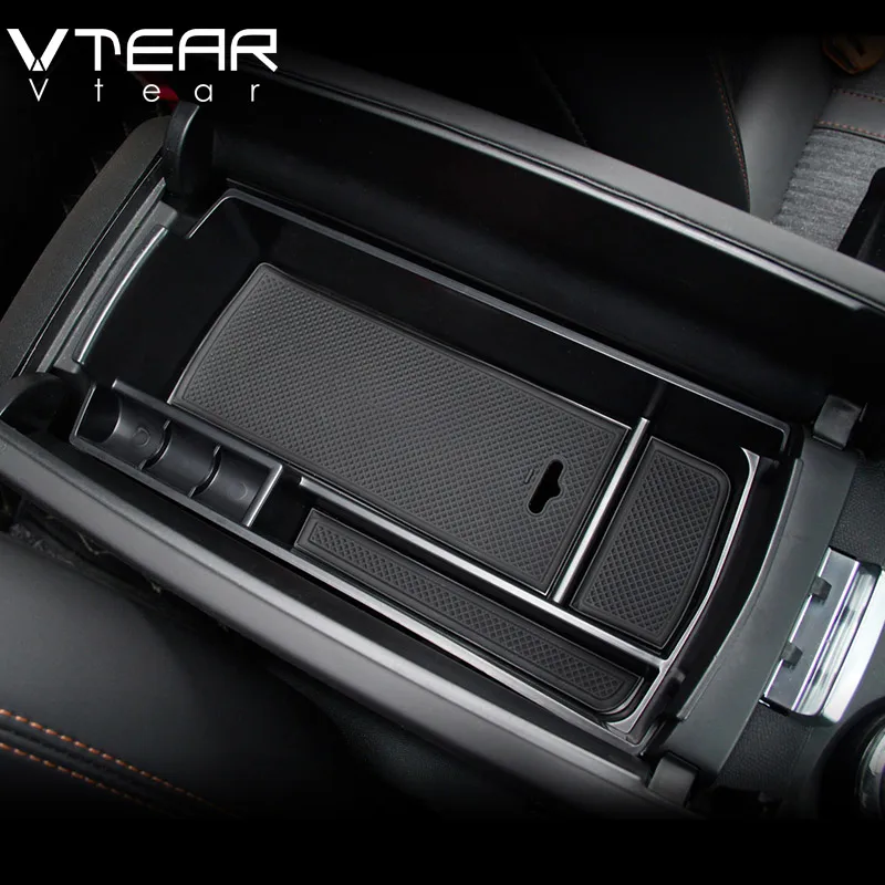 1PCS Black Front Central Armrest Interior Storage Box For Peugeot 3008 GT 2017