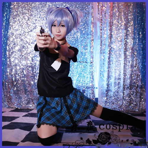 

Assassination Classroom Shiota Nagisa Girl Punk Uniforms Cosplay Costume top+skirt 2 styles can choose