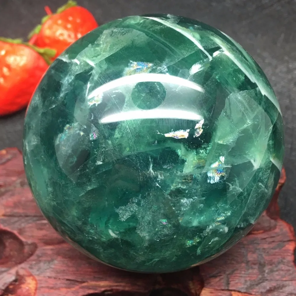 Natural Fluorite Quartz Crystal Sphere Ball Healing