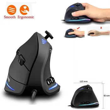 

10000DPI C-18 Vertical Cable Game LED Programmable Remote Mouse For Ergonomics IBM or compatible computer#T2