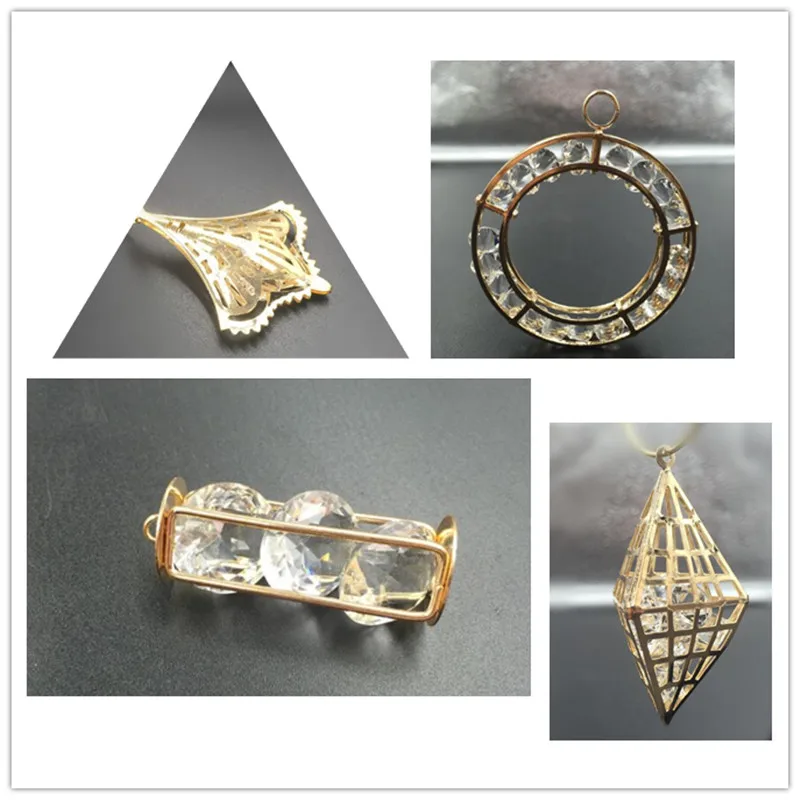 

40-60MM KC Gold Color Alloy Glass Crystal Rhinestone Jewelry Charms Pendants