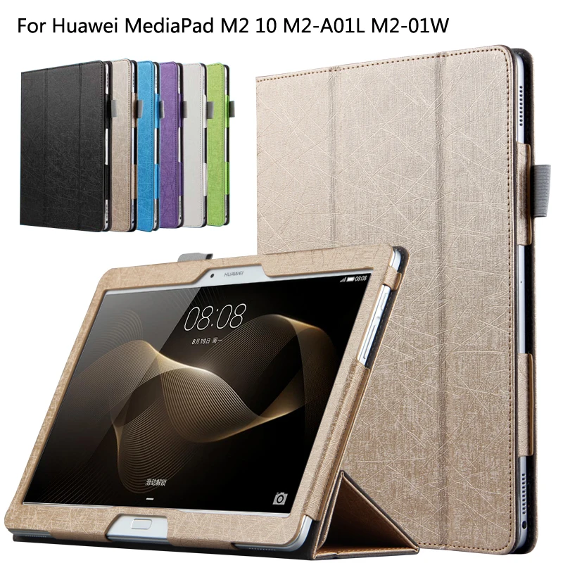 

Protective Shell/Skin protective Leather Case For Huawei MediaPad M2 10 M2-A01W M2-A01L 10.1'' Tablet PC dormancy + Film + Pen