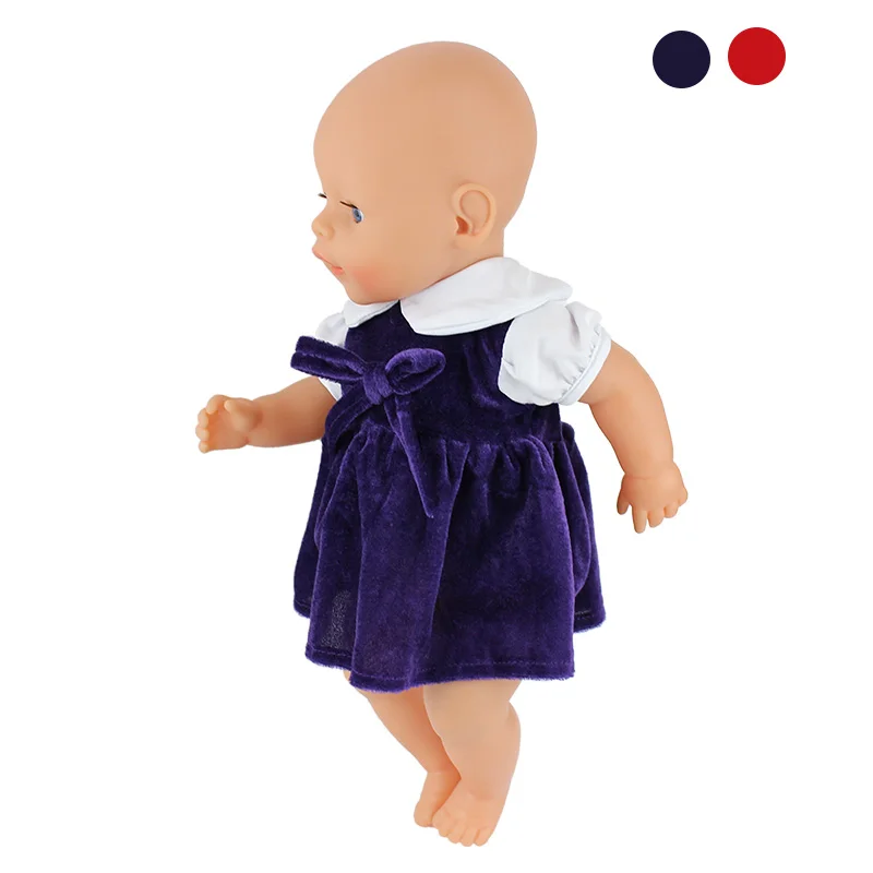Аксессуары для кукол, 2 цвета на выбор, платье, подходит для новорожденных 43 см, аксессуары для кукольной одежды для 17 дюймовых кукол