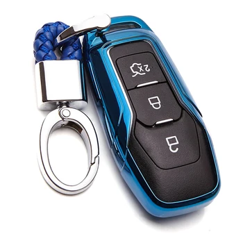 

TPU Car Key Case Cover For Ford Mondeo Mk4 Mk3 Fiesta ST Fusion Focus 2 3 S-Max Ka C-Max Kuga Explorer Ranger Key Ring Styling