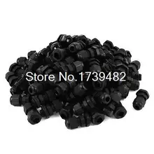 Черный пластиковый водонепроницаемый разъем кабельный сальник для герметизации провода с M12 3-6mmm 100 шт