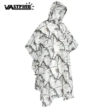 Охота Одежда Водонепроницаемый Рипстоп с капюшоном камуфляж плащ многофункциональный военный непроницаемой Для мужчин Для женщин пончо от дождя