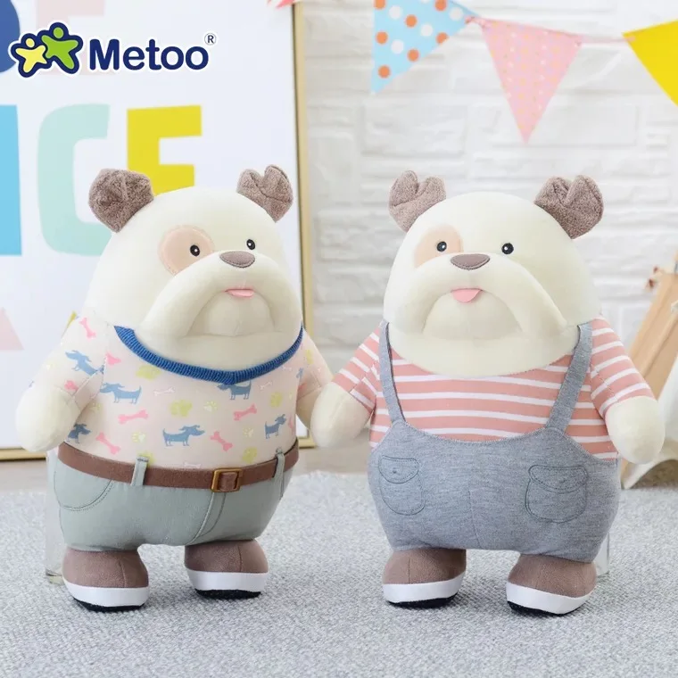 25 см милый мультфильм metoo бульдог босс костюм собаки куклы плюшевые игрушки чучела животных кукла для детей день рождения Рождественский подарок