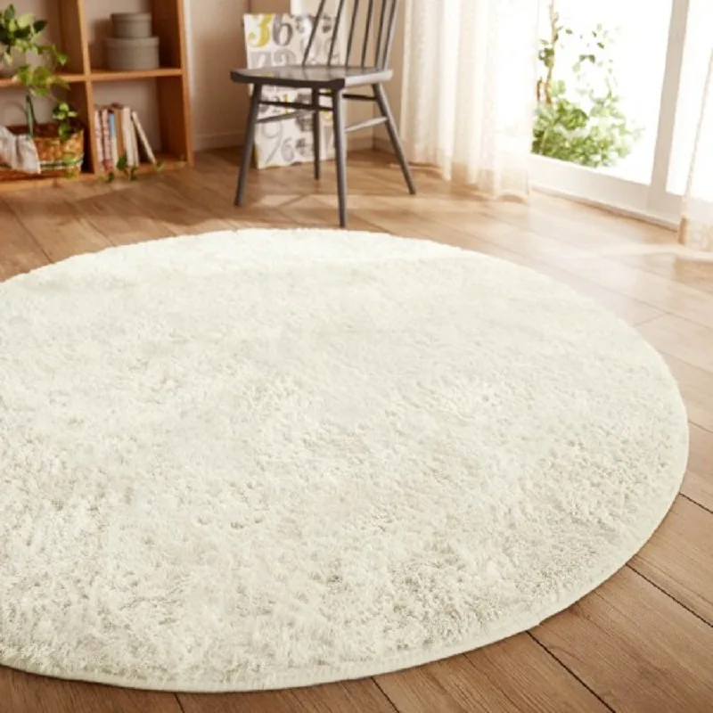 LOUTASI Plush Round Carpet Anti-slip Bedroom Mat Rug Chair Cushion Floor Door Carpet for Living Room Mat Kids Room Play Cover LOUTASI Plush Round Carpet Anti-slip Bedroom Mat Rug Chair Cushion Floor Door Carpet for Living Room Mat Kids Room Play Cover