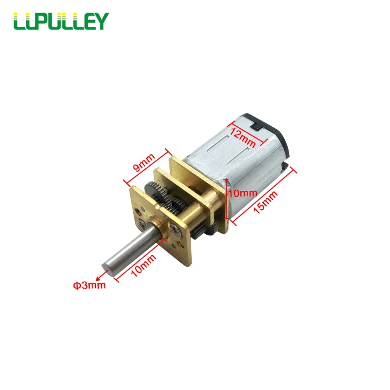 LUPULLEY GA12 N20 DC Шестерни двигателя DC3V/6 В/12 В 15/30/50/200 /300/500/1000 об./мин. мини из металла Шестерни box колеса с 3 мм вал Диаметр