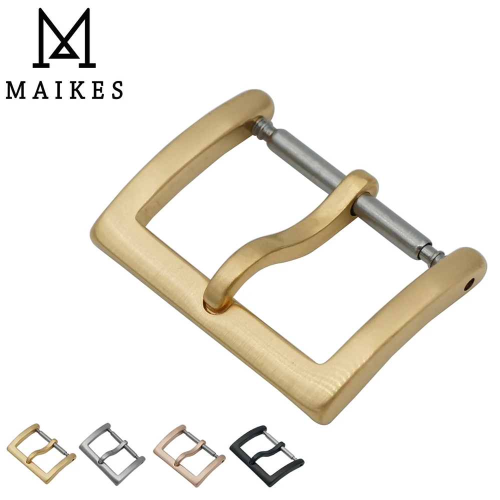 Ремешок для часов MAIKES из нержавеющей стали с застежкой 12 мм 14 16 18 20 316L кожаным
