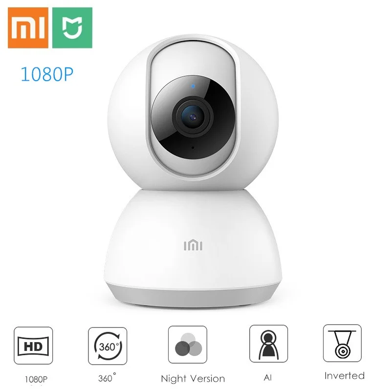 Обновленная смарт-ip-камера Xiaomi Mijia 1080P с функцией панорамирования и поворотом, двухсторонняя аудио камера ночного видения 360 ° с функцией обнаружения движения, камера внутреннего наблюдения