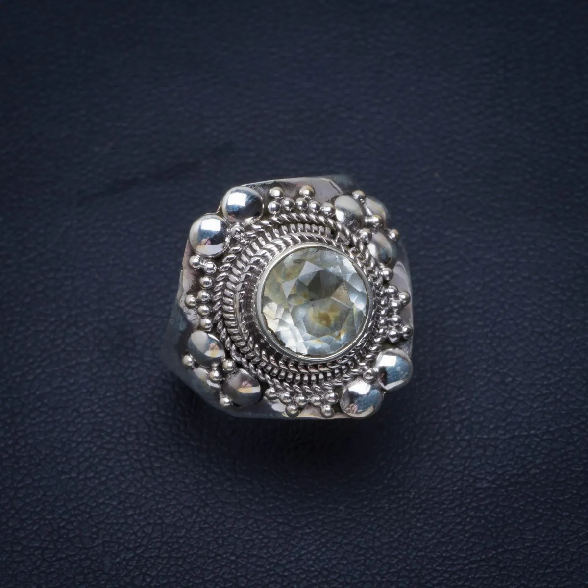 Natural Green Amethyst Handmade Unique 925 Sterling Silver Ring 9 B1015 | Украшения и аксессуары