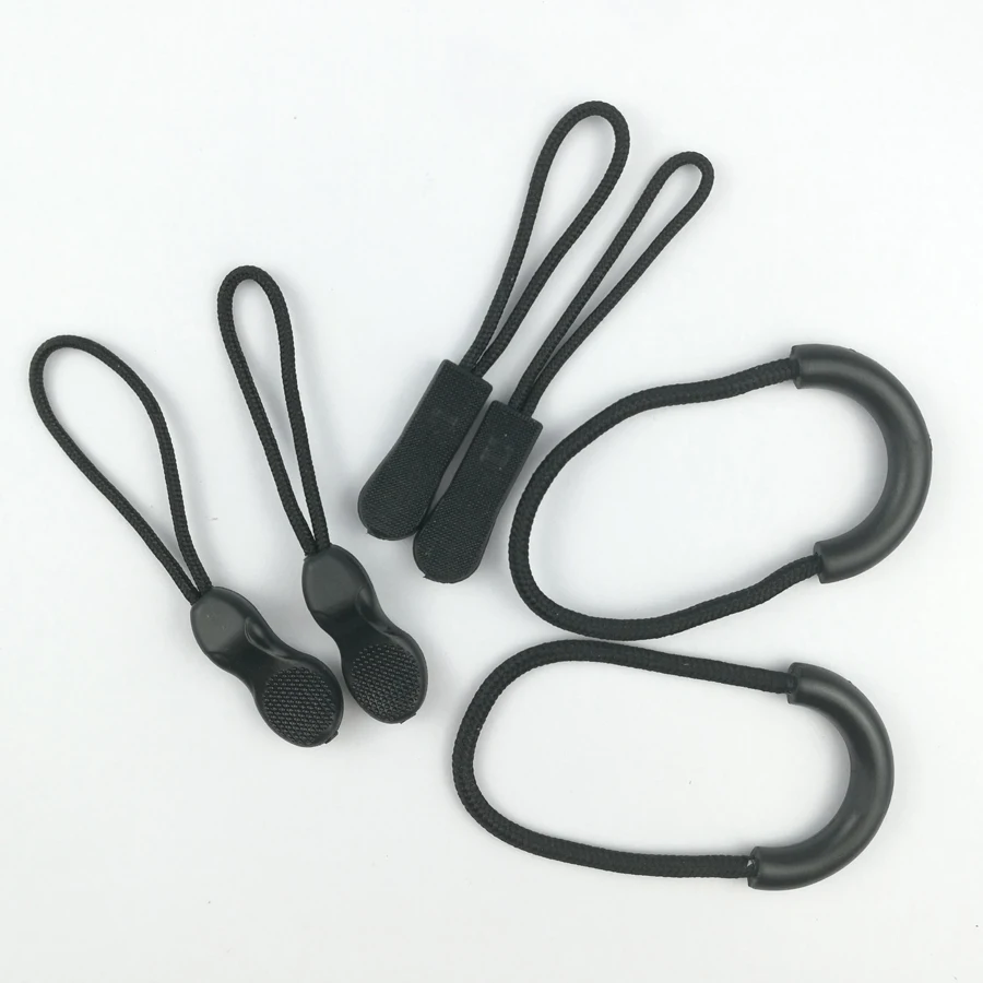 6Pcs Zipper Pulls Cord Rope Ends Lock Zip Clip Buckle For Clothing