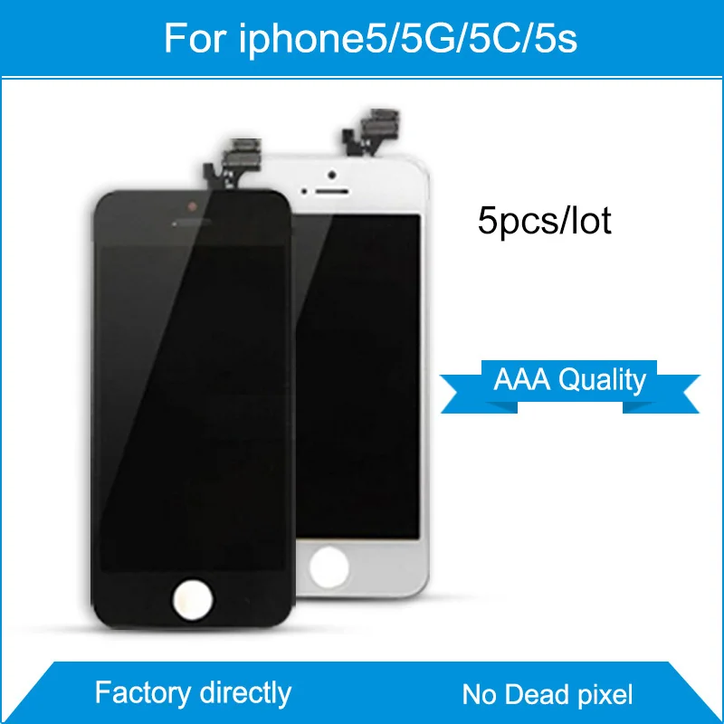 

5pcs No Dead Pixel Tianma  AAA+ lcd for iphone 5G 5S 5C Lcd Display with Touch Screen Digitizer Full Assembly Replacement