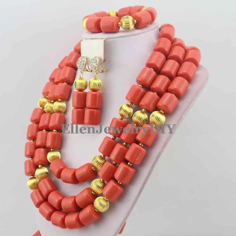Ювелирный Комплект из бисера и в африканском стиле|african coral beads|coral beads jewelry setafrican