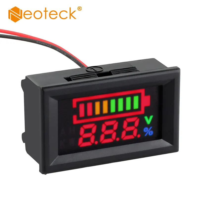 

Neoteck DC6V-100V Acid Lead Lithium Battery Tester Indicator Capacity Intuitive Voltmeter Power Display Capacity Testeur Tools
