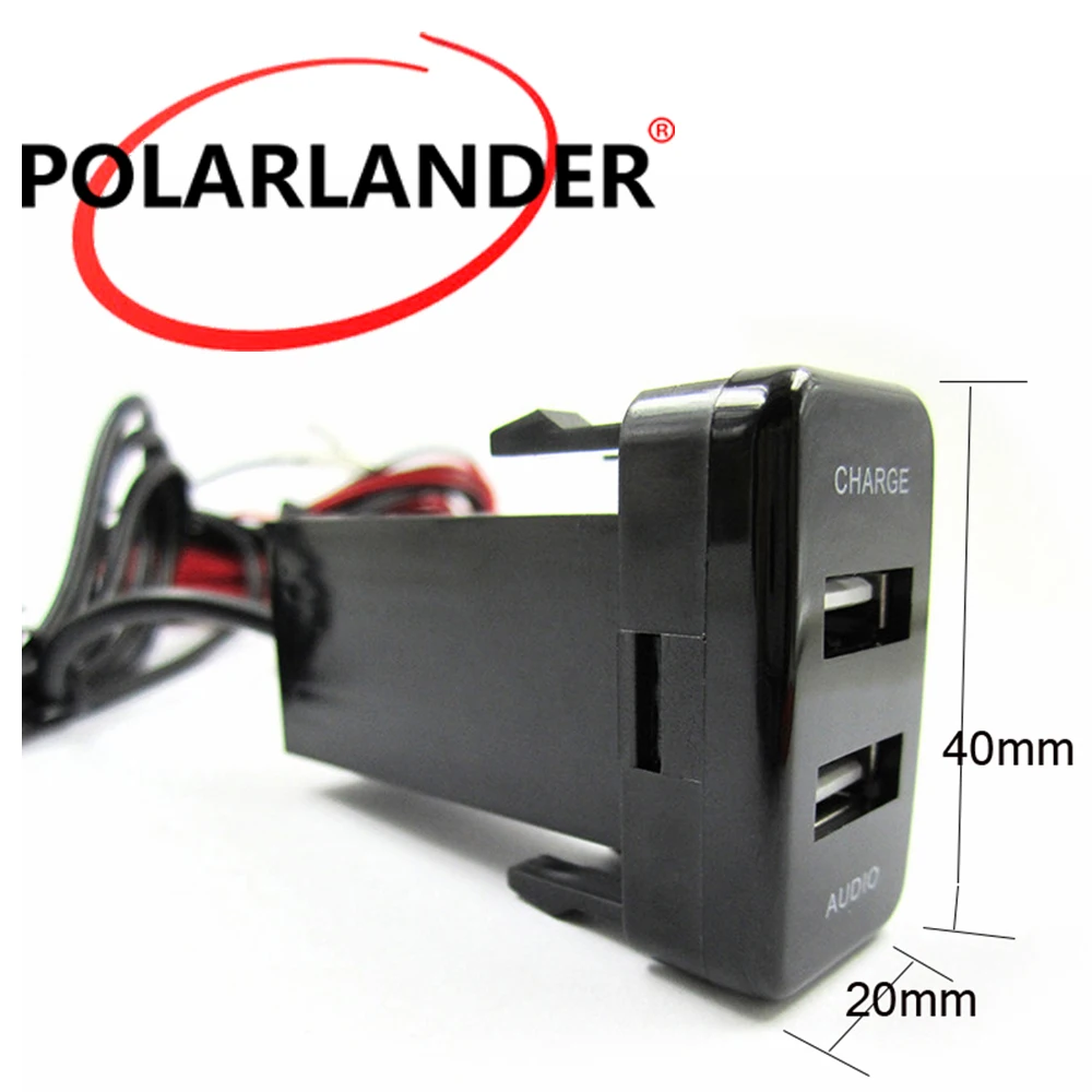 ABS Dual USB Charger 12V 2.1A USB Car Charger Socket Dashboard For