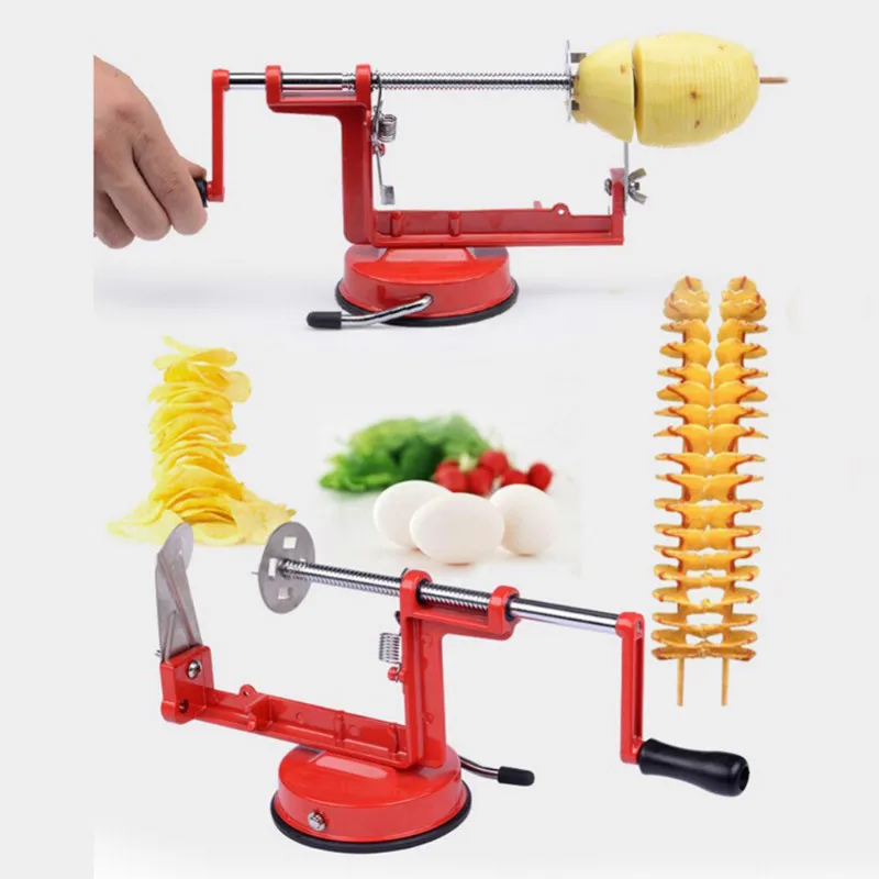 3 In 1 Stainless Steel Fruit Zester Apple Peeler Corer Suction Base Kitchen Accessories Spiral