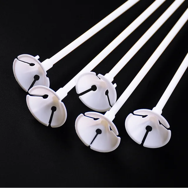 20 Sets/lot 32cm Latex Balloon Stick White PVC Rods Balloons Holder Sticks with Cup Party Supplies Party Decoration Accessories