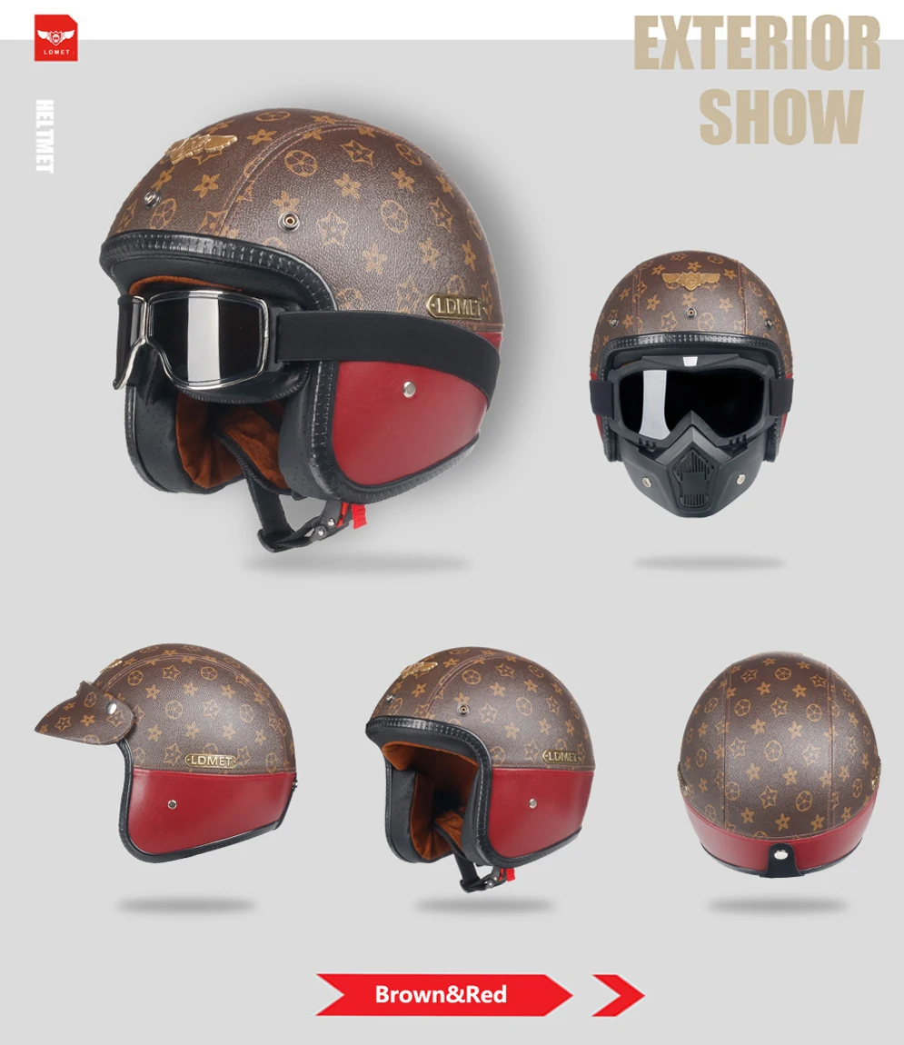 Кожа PU casco moto Винтаж moto rcycle шлем capacetes de moto ciclista панк кафе гонщик открытый лицо Камуфляж