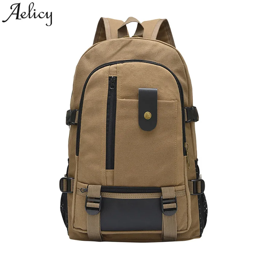 

Aelicy Fashion Canvas Backpack Men Travel Bag Vintage Large Capacity Backpack For Teenager High Quality Soft School Bags S30