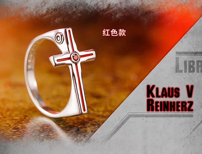 

Anime Kekkai Sensen Klaus Von Reinhertz Ring 925 Sterling Silver in gift box Free shipping