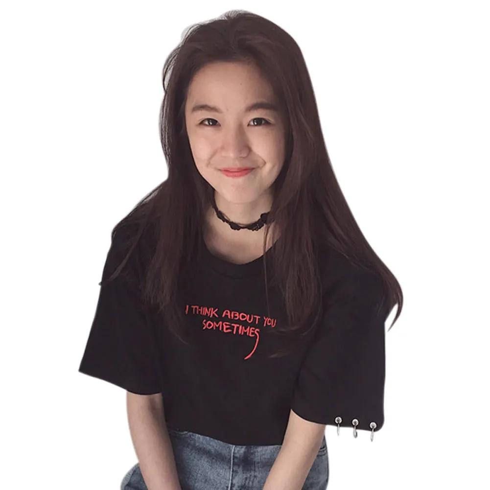 

Newly Women Summer T-shirts Short Sleeves Round Neck Harajuku Letter Print Loose Tops
