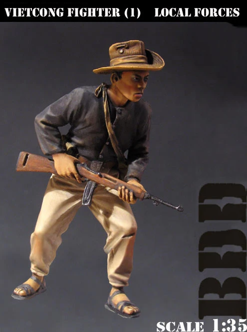 

Assembly Unpainted Scale 1/35 WWII Fighter Local Forces Vietnam War standing Historical toy Resin Model Miniature Kit