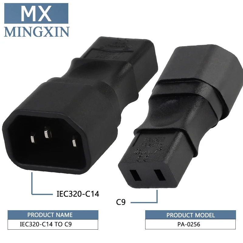 IEC320 C14 Штекерный разъем для преобразования C8, IEC 320 C14 3 штыря для IEC 320 Женский адаптер переменного тока C8