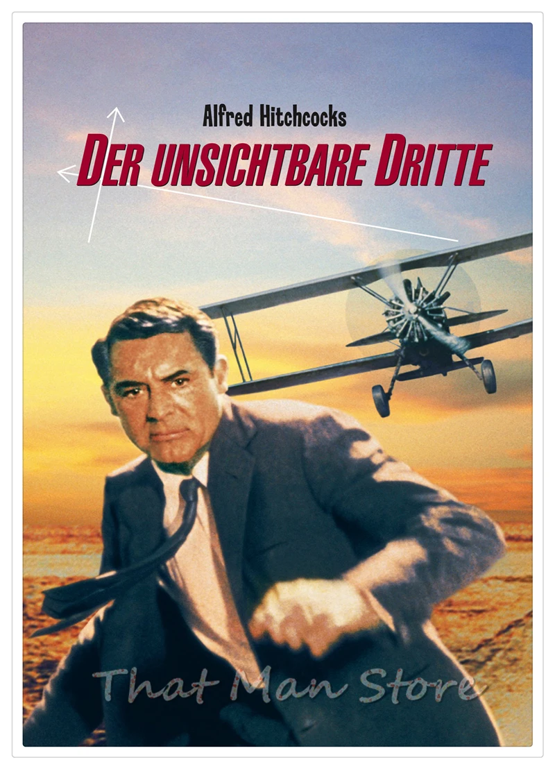 Psycho Notorious North by Northwest Hitchcock украшение для дома белая крафт-бумага фильм плакат рисунок наклейки на стену - Цвет: Темный хаки