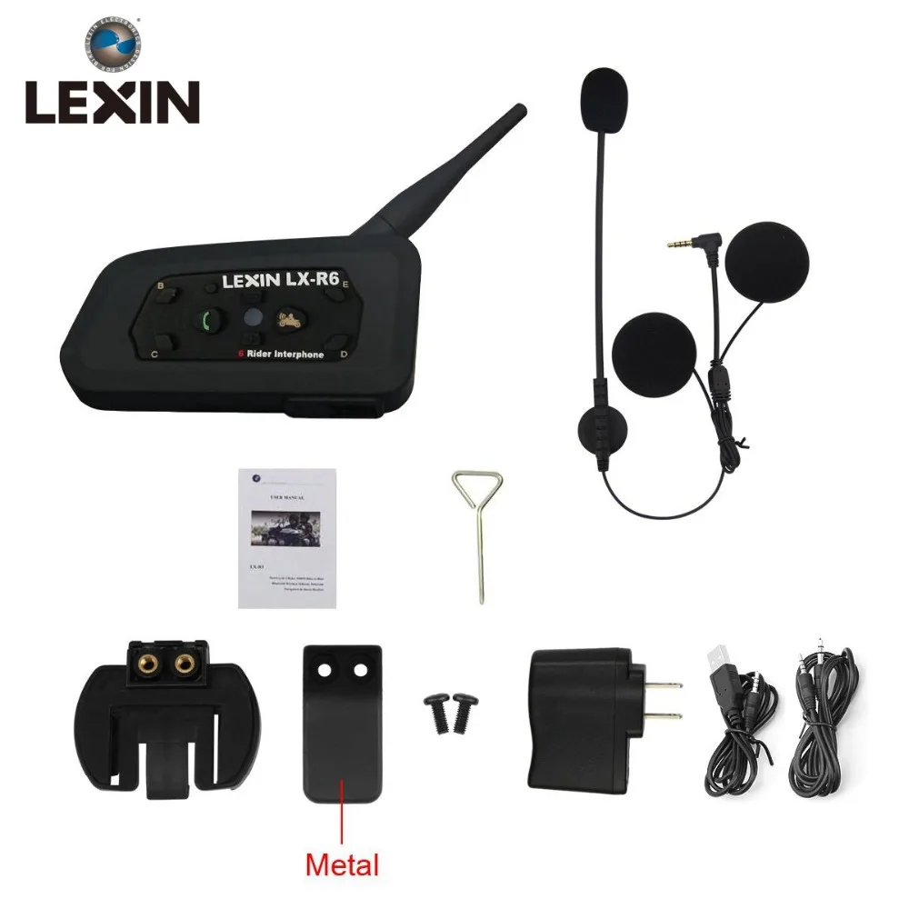 

LEXIN 2016 Newest R6 Helmet Intercom 1200M Motorcycle Bluetooth Intercom Headset 6 Riders Helmet Intercomunicador Motocicleta