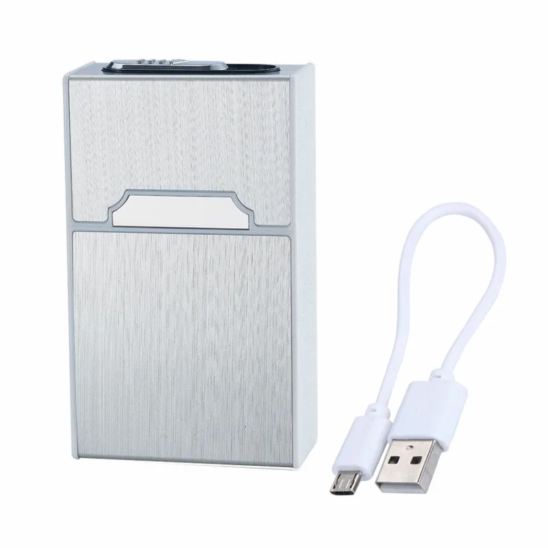 Коробка для сигарет с зажигалкой 20 шт. держатель USB зарядка Зажигалка гаджеты